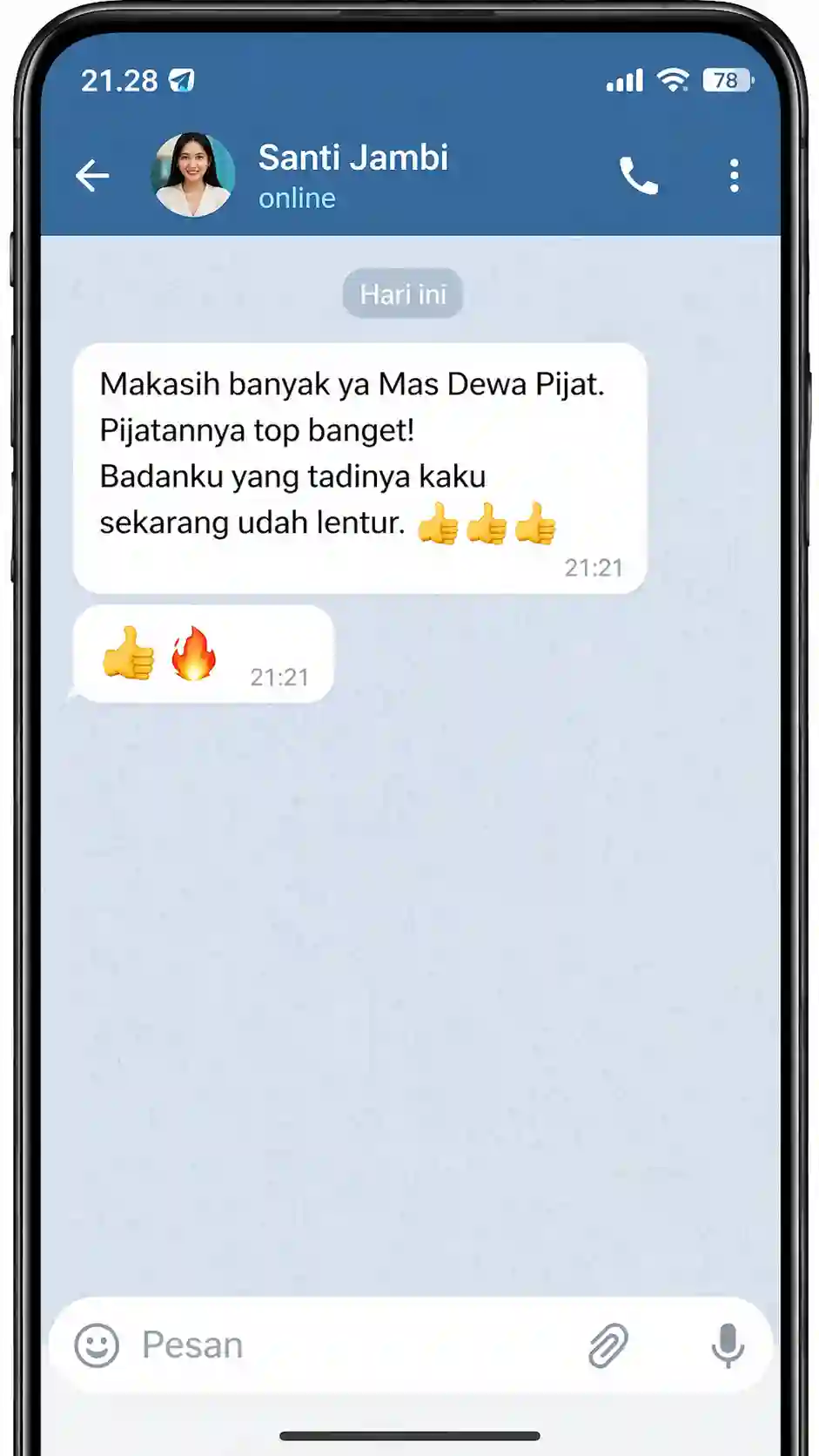Testimoni Pelanggan Pijat Wanita Panggilan Jambi